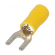 Наконечник вилочный изолированный 1.5-2.5 мм² желтый (упаковка 100 шт.) e.terminal.stand.sv.2.5.yellow, E.NEXT мини-фото