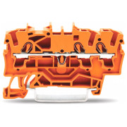 Клемма проходная самозажимная наборная 3-проводная 1,0 мм² оранжевая, WAGO мини-фото