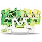 Клемма заземления самозажимная наборная 3-проводная 1,0 мм² желто-зеленая, WAGO мини-фото