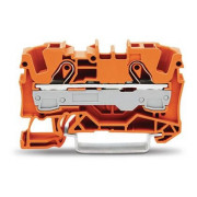 Клемма проходная самозажимная наборная 2-проводная 6,0 мм² оранжевая, WAGO мини-фото